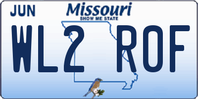 MO license plate WL2R0F
