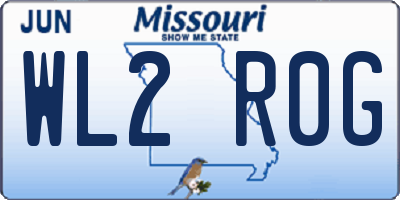 MO license plate WL2R0G