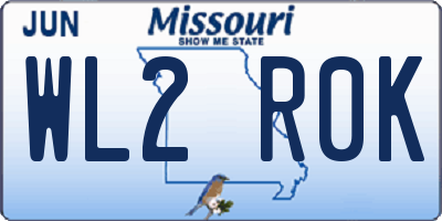MO license plate WL2R0K