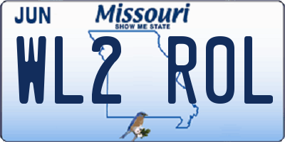MO license plate WL2R0L