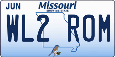 MO license plate WL2R0M