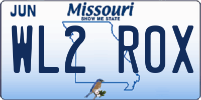 MO license plate WL2R0X