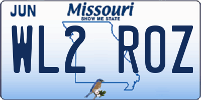 MO license plate WL2R0Z