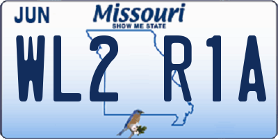 MO license plate WL2R1A
