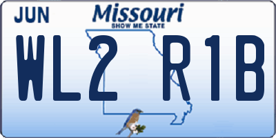 MO license plate WL2R1B