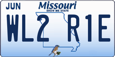 MO license plate WL2R1E