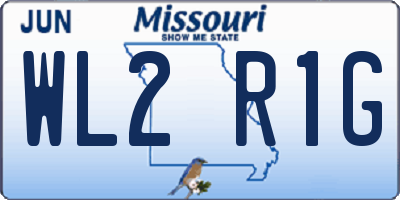 MO license plate WL2R1G