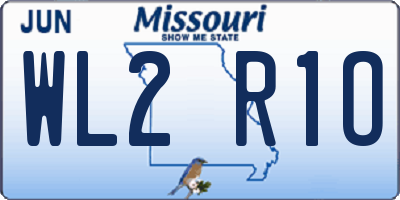MO license plate WL2R1O