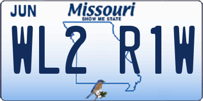 MO license plate WL2R1W