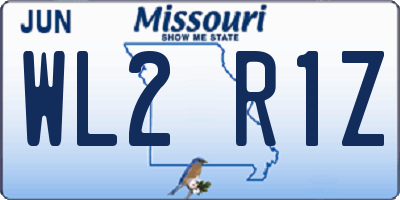 MO license plate WL2R1Z