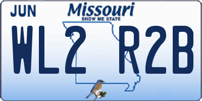 MO license plate WL2R2B