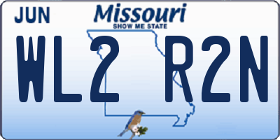 MO license plate WL2R2N
