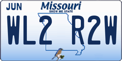 MO license plate WL2R2W
