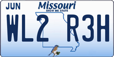 MO license plate WL2R3H