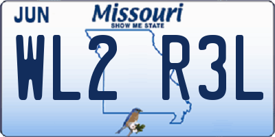 MO license plate WL2R3L
