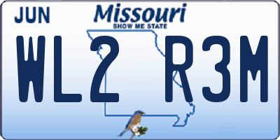 MO license plate WL2R3M
