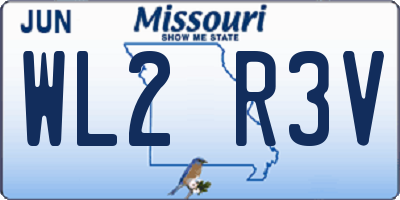 MO license plate WL2R3V