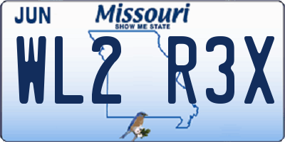 MO license plate WL2R3X