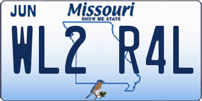 MO license plate WL2R4L