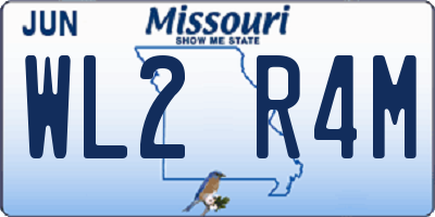 MO license plate WL2R4M