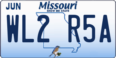 MO license plate WL2R5A