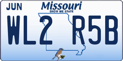 MO license plate WL2R5B