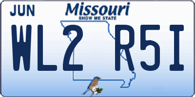 MO license plate WL2R5I