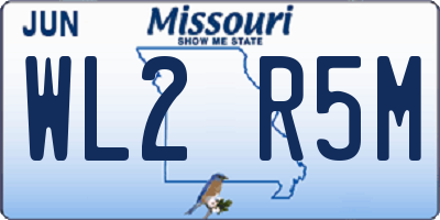 MO license plate WL2R5M