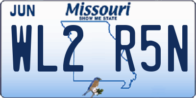 MO license plate WL2R5N