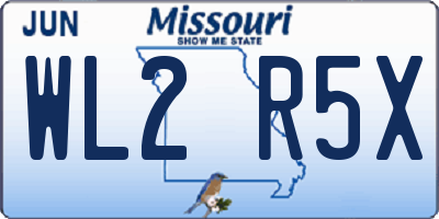 MO license plate WL2R5X
