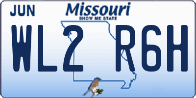 MO license plate WL2R6H