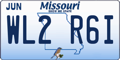 MO license plate WL2R6I