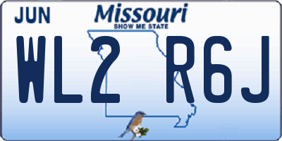 MO license plate WL2R6J