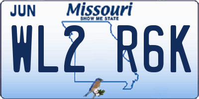 MO license plate WL2R6K