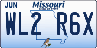 MO license plate WL2R6X