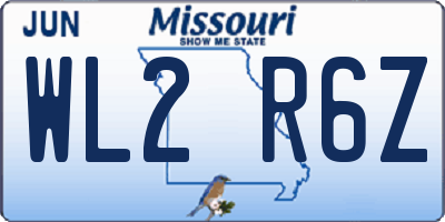 MO license plate WL2R6Z