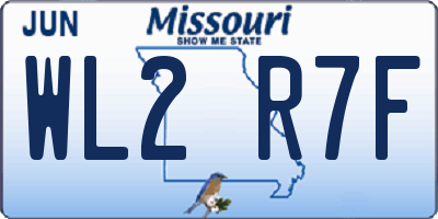 MO license plate WL2R7F