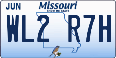 MO license plate WL2R7H