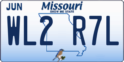 MO license plate WL2R7L