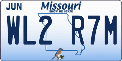 MO license plate WL2R7M