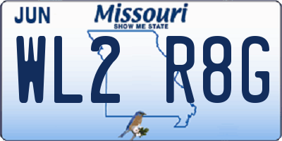 MO license plate WL2R8G
