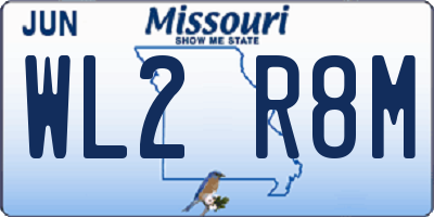 MO license plate WL2R8M
