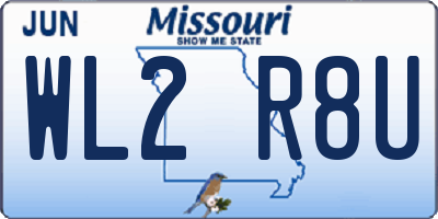 MO license plate WL2R8U
