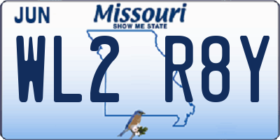 MO license plate WL2R8Y