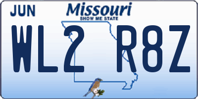 MO license plate WL2R8Z
