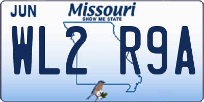 MO license plate WL2R9A