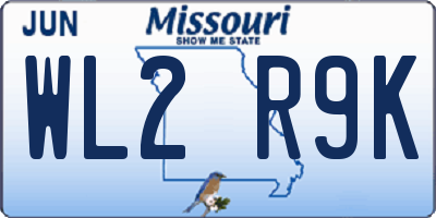 MO license plate WL2R9K