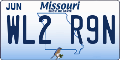 MO license plate WL2R9N
