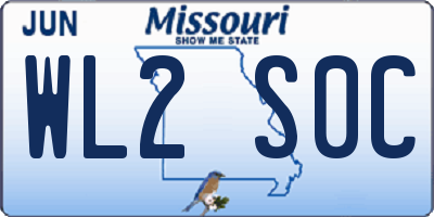 MO license plate WL2S0C