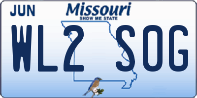 MO license plate WL2S0G